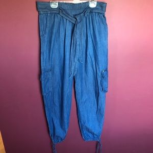 Jean joggers with pockets